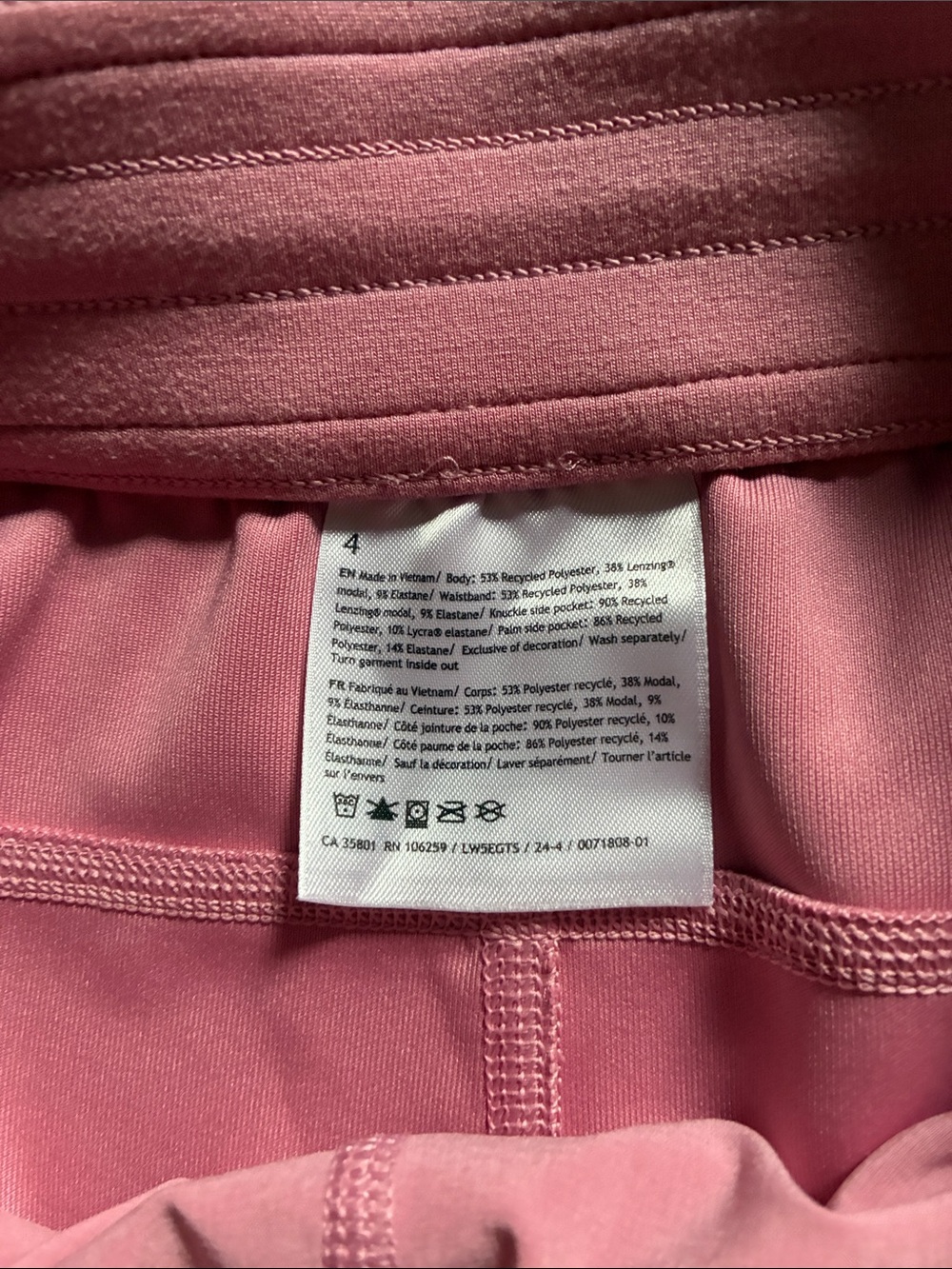 Pink Mid Rise Lululemon Pants - Picture 2 of 4